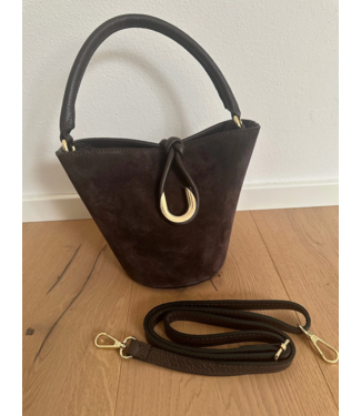 Melissa Suede Bag- Dark Brown
