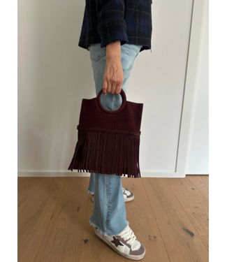 Shirin Fringe Bag- Burgundy
