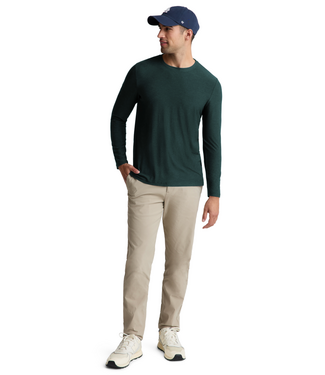 Beyond Yoga Always Beyond Men''s Long Sleeve Crew 2 0- Dark Ivy Heather