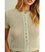 Button Up Knitted Short Sleeve- Sage Mist