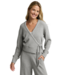 Rest Day Waffle Wrap Pullover- Heather Gray