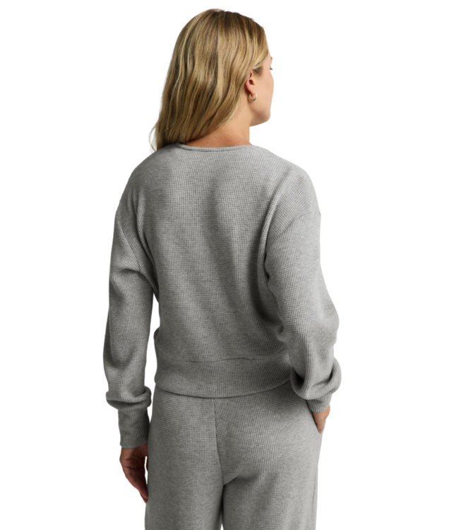 Rest Day Waffle Wrap Pullover- Heather Gray
