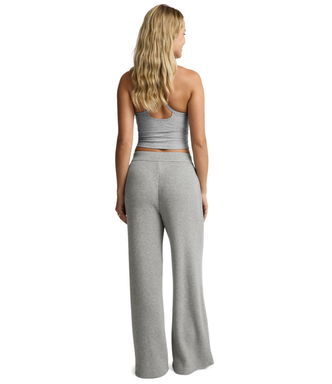 Rest Day Waffle Wide Leg Pant- Heather Gray