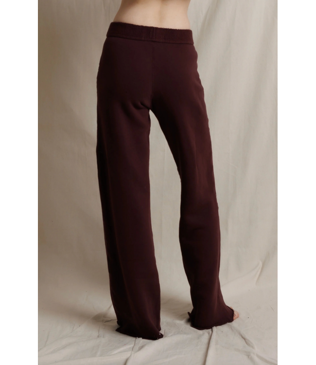 Marley Fleece Wide Leg Sweatpant- Cherry Lacquer
