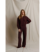 Marley Fleece Wide Leg Sweatpant- Cherry Lacquer