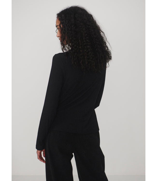 Astrid Fitted Long Sleeve Tee 2.0- Black