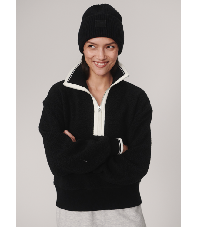 Anika Half Zip Fleece- Black