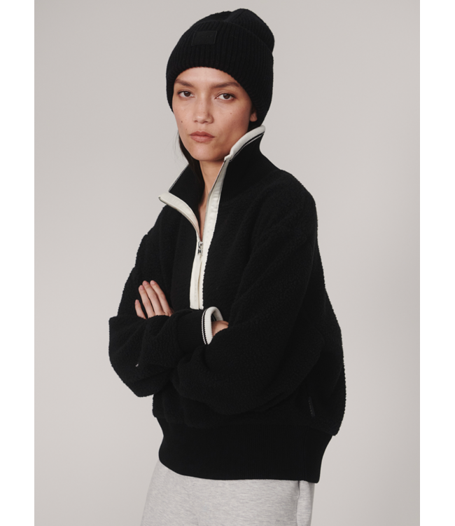 Anika Half Zip Fleece- Black