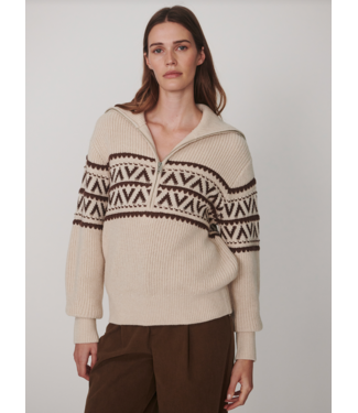Varley Hopkin Half Zip Sweater- Oat Milk