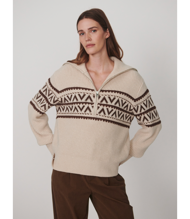 Hopkin Half Zip Sweater- Oat Milk