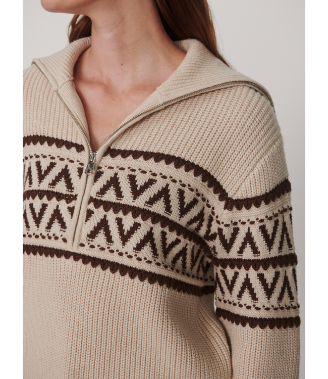 Hopkin Half Zip Sweater- Oat Milk