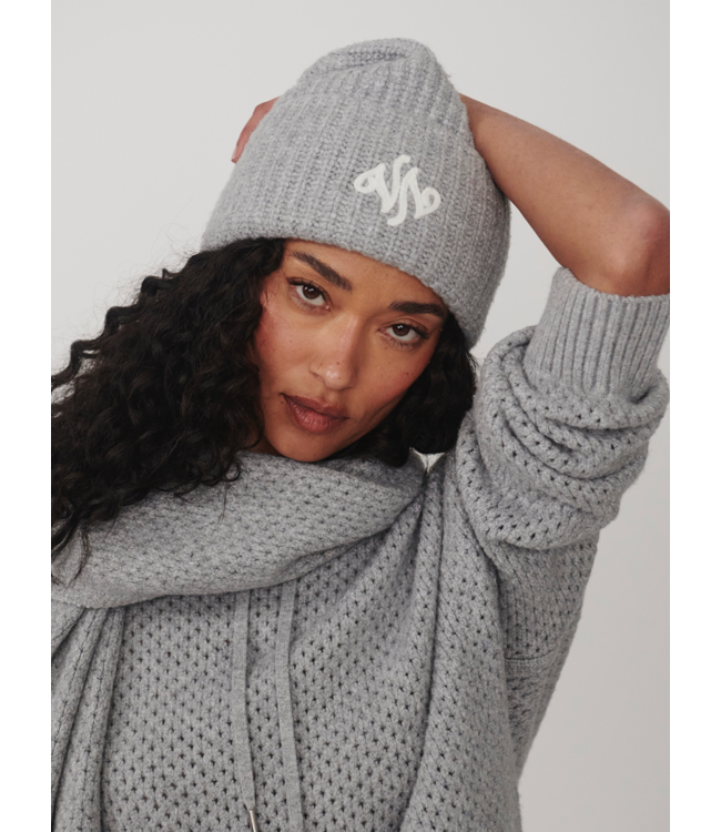 Miriam Knit Beanie- Grey Marl