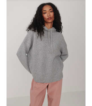 Varley Melchie Relaxed Knit Hoodie- Grey Marl