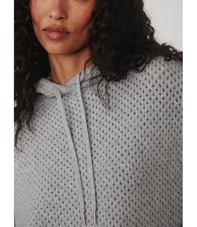 Melchie Relaxed Knit Hoodie- Grey Marl