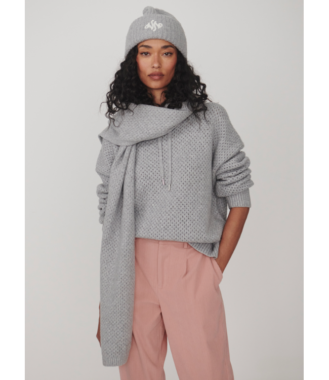 Malachy Knit Scarf- Grey Marl