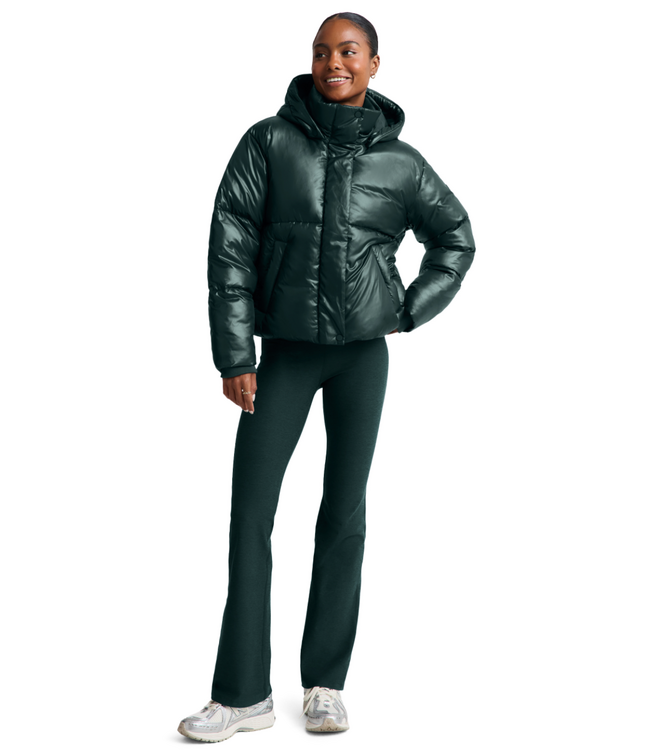Up For It Puff Shine Jacket- Dark Ivy