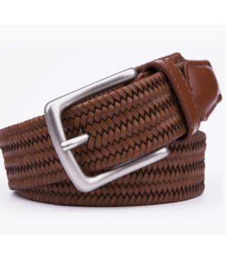 Leather Braided Belts Men Golf Belt- Brown