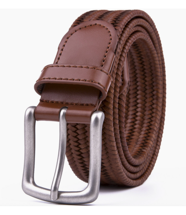 Leather Braided Belts Men Golf Belt- Brown