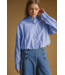 Striped Ballon Hem  Button Down- Blue/White