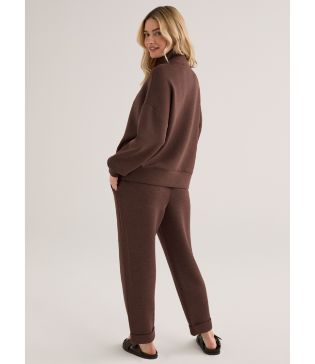 Hawley Half Zip Sweat- Coffee Bean Marl