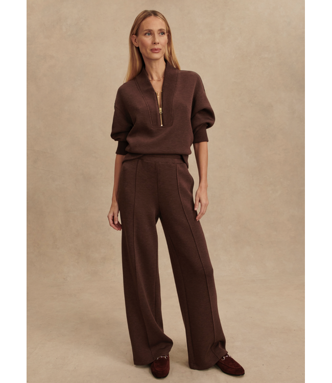 The Wide Leg Pant 30- Coffee Bean Marl