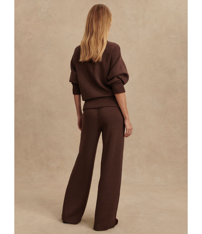 The Wide Leg Pant 30- Coffee Bean Marl