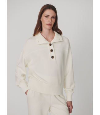 Varley Bronya Button Placket Sweat- Pristine