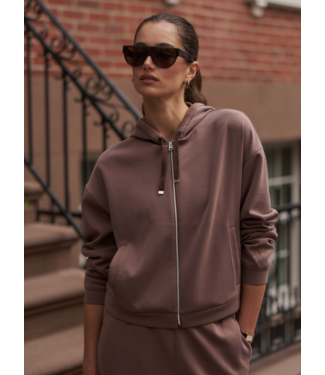Varley Jorgie Zip Through Hoodie- Coffee Quartz