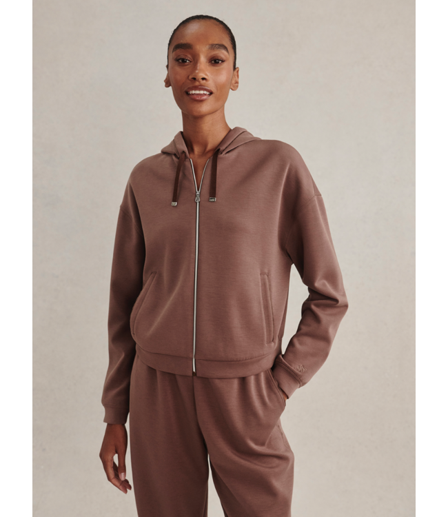 Jorgie Zip Through Hoodie- Coffee Quartz
