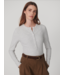 Kesia Long Sleeve Henley- Light Grey Marl