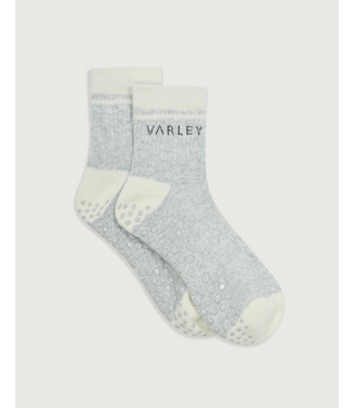 Grayson Half Crew Grip Sock- Light Grey Marl