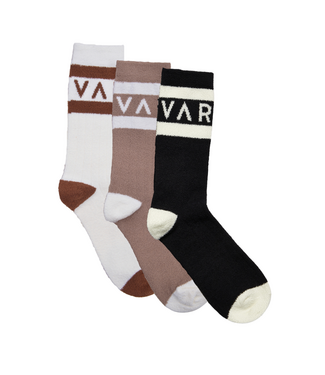 Varley Spencer Sock 3 Pack- Egret/Chanterelle/Black