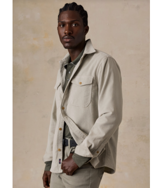 Faherty Brand Stretch Terry Corduroy Workshirt- Tundra Stone