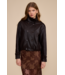 Corina Funnel Neck Jacket- Brown