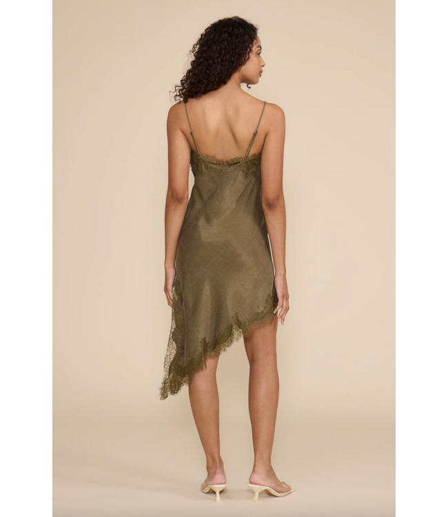 Maude Insert Lace Dress- Olive