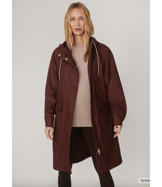 Varley Tovera Long Rain Jacket- Deep Mahogany
