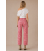 Bandana Print Washed Barrel Denim Pants- Vintage Red