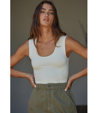 Double Layer Seamless Tank- Cream