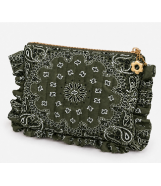 Bandana Ruffle Pouch- Olive