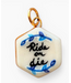 "Ride or Die” Black & Blue Hexagon Charm- Gold