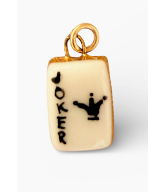 Joker Playing Card Charm- Gold