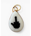 Middle Finger Teardrop Charm - Gold