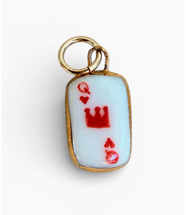 Queen of Hearts Charm- Gold
