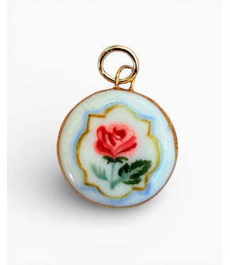 Rose Portrait Charm- Gold