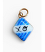 Xo Diamond Charm- Blue Stripped/Gold