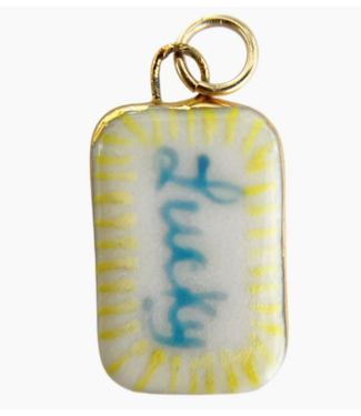 “Lucky” Rectangle Charm- Gold