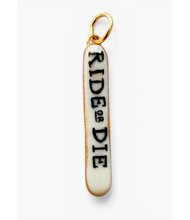 “Ride or Die” Bar Charm- Gold