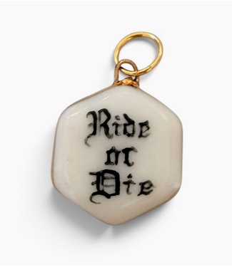 “Ride or Die” Old English Hexagon- Black/Gold