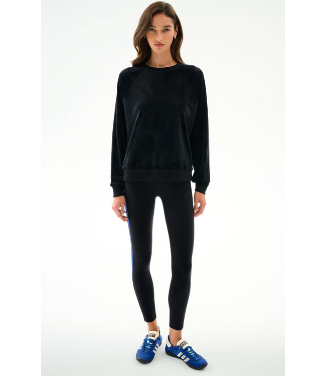 Joy Velour Crewneck- Black
