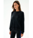 Joy Velour Crewneck- Black